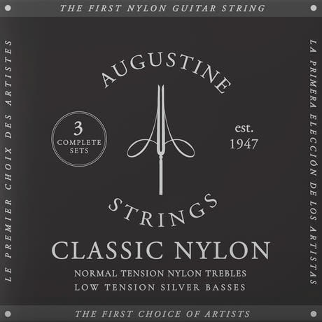 Augustine Saiten für klassische Gitarre Classic Label - 3 x Set Classic Black (normal/low)