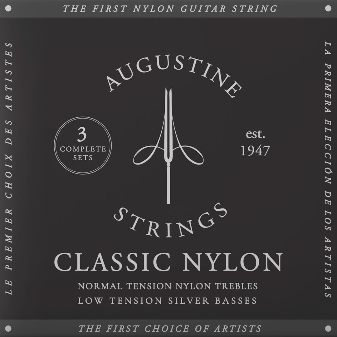 Augustine Saiten für klassische Gitarre Classic Label - 3 x Set Classic Black (normal/low)