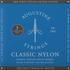 Augustine Saiten für klassische Gitarren Classic Label - 3 x Set Classic Blue (normal/high)