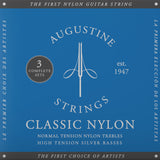 Augustine Saiten für klassische Gitarren Classic Label - 3 x Set Classic Blue (normal/high)