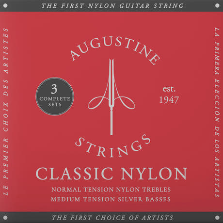 Augustine Saiten für klassische Gitarre Classic Label - 3 x Set Classic Red (normal/medium)