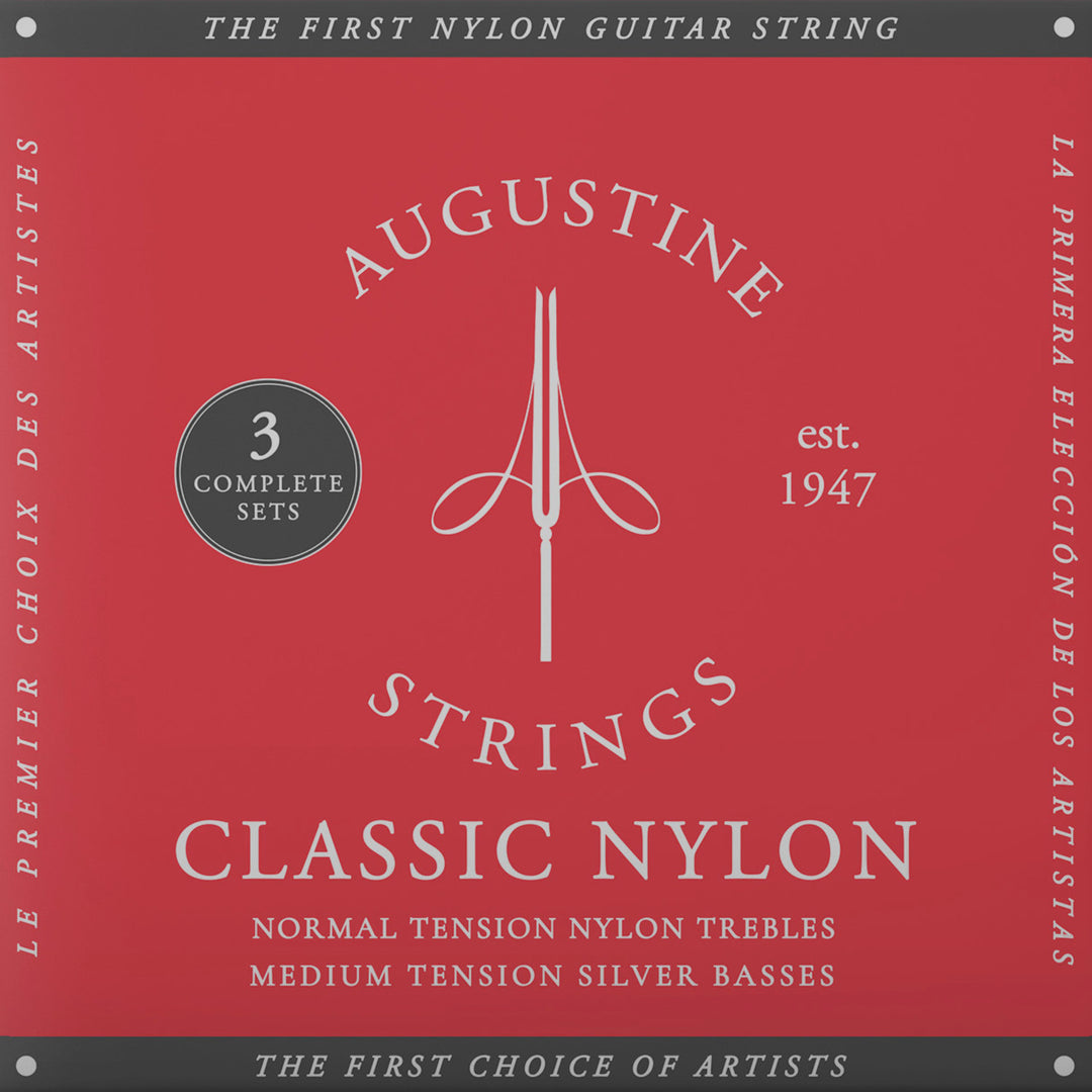 Augustine Saiten für klassische Gitarre Classic Label - 3 x Set Classic Red (normal/medium)