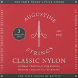 Augustine Saiten für klassische Gitarre Classic Label - 3 x Set Classic Red (normal/medium)