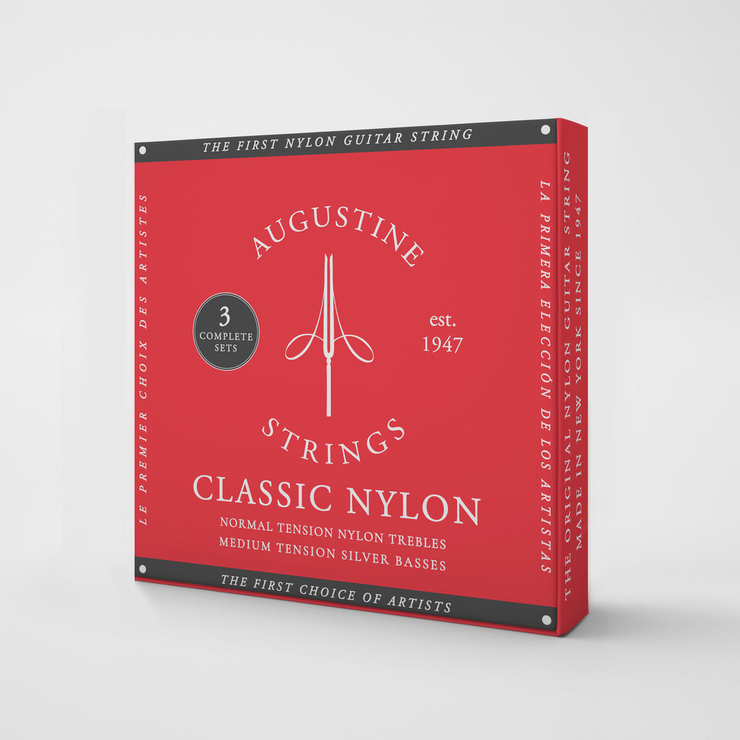 Augustine Saiten für klassische Gitarre Classic Label - 3 x Set Classic Red (normal/medium)