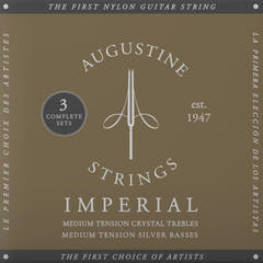 Augustine Saiten für klassische Gitarren Imperial Crystal Nylon medium - 3 x Set Imperial Red (medium/medium)