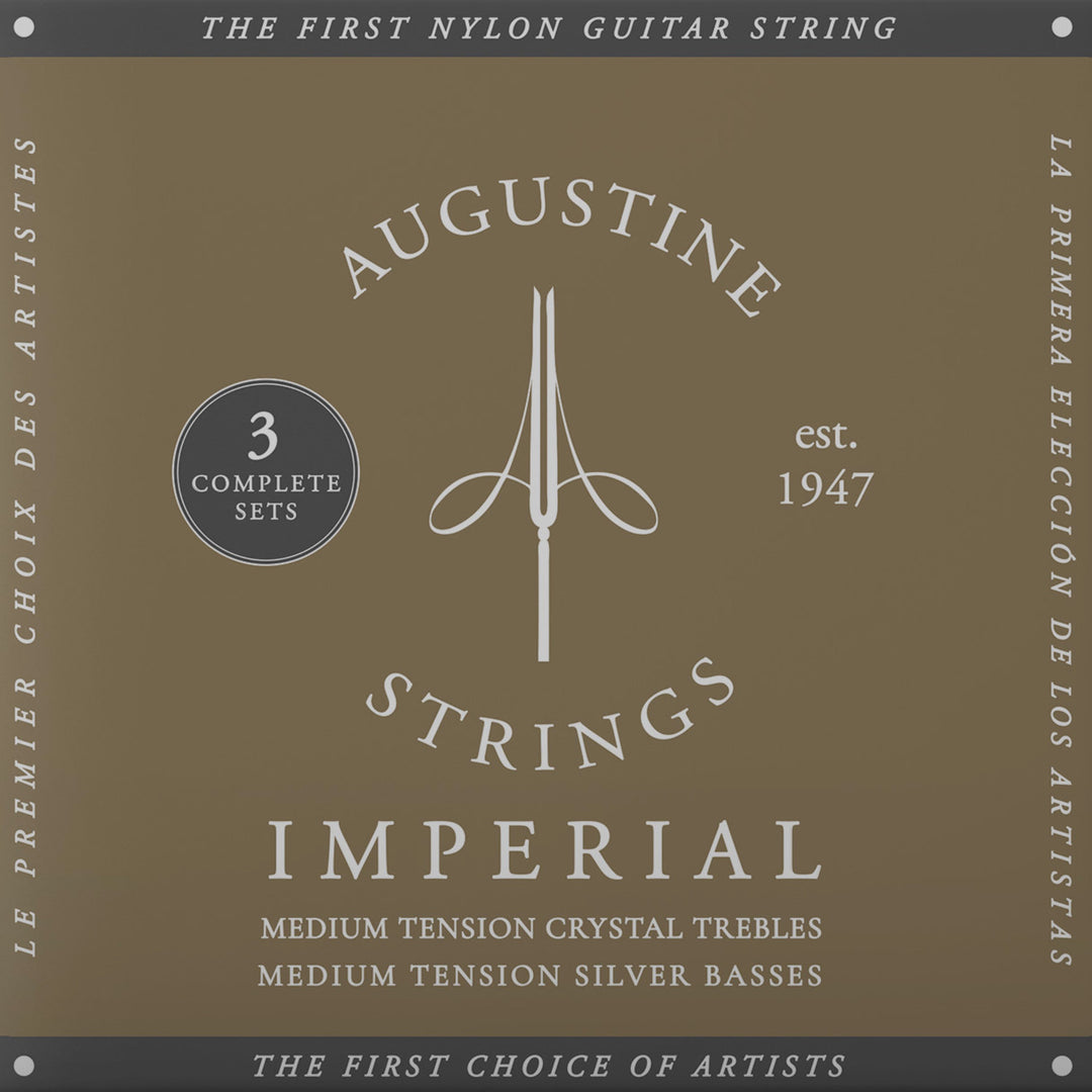 Augustine Saiten für klassische Gitarren Imperial Crystal Nylon medium - 3 x Set Imperial Red (medium/medium)