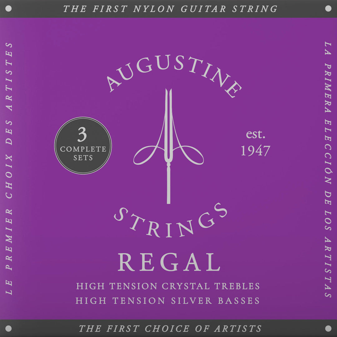 Augustine Saiten für klassische Gitarren Regal Crystal Nylon high - 3 x Set Regal Blue (high/high)