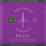 Augustine Saiten für klassische Gitarren Regal Crystal Nylon high - 3 x Set Regal Blue (high/high)