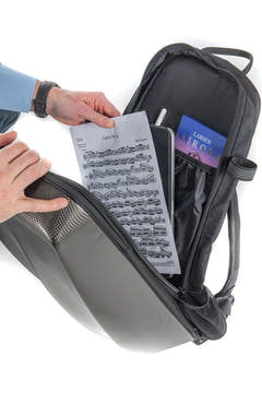 GEWA Rucksack für Geigen case Space Bag - Titanium 4/4 - 3/4 (33 x 67 (mit Bogen case 79 ) x 19 cm)