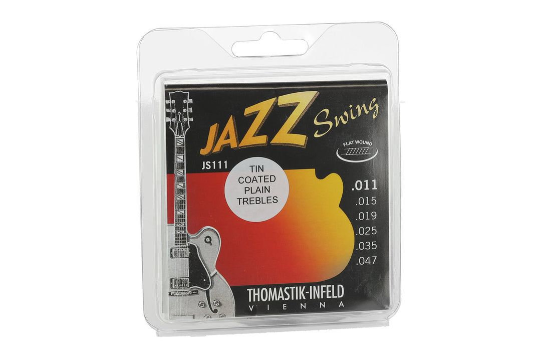 Thomastik-Infeld Saiten für E-Gitarre Jazz Swing Serie Nickel Flat Wound - Set 011 flatwound verzinnt (JS111T)