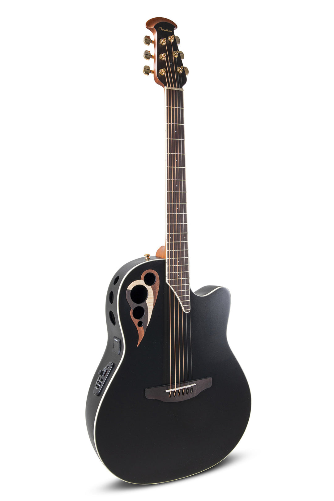 Ovation E-Akustikgitarren Celebrity Elite Deluxe Deep Contour - Black Satin (CDX40-5-G)