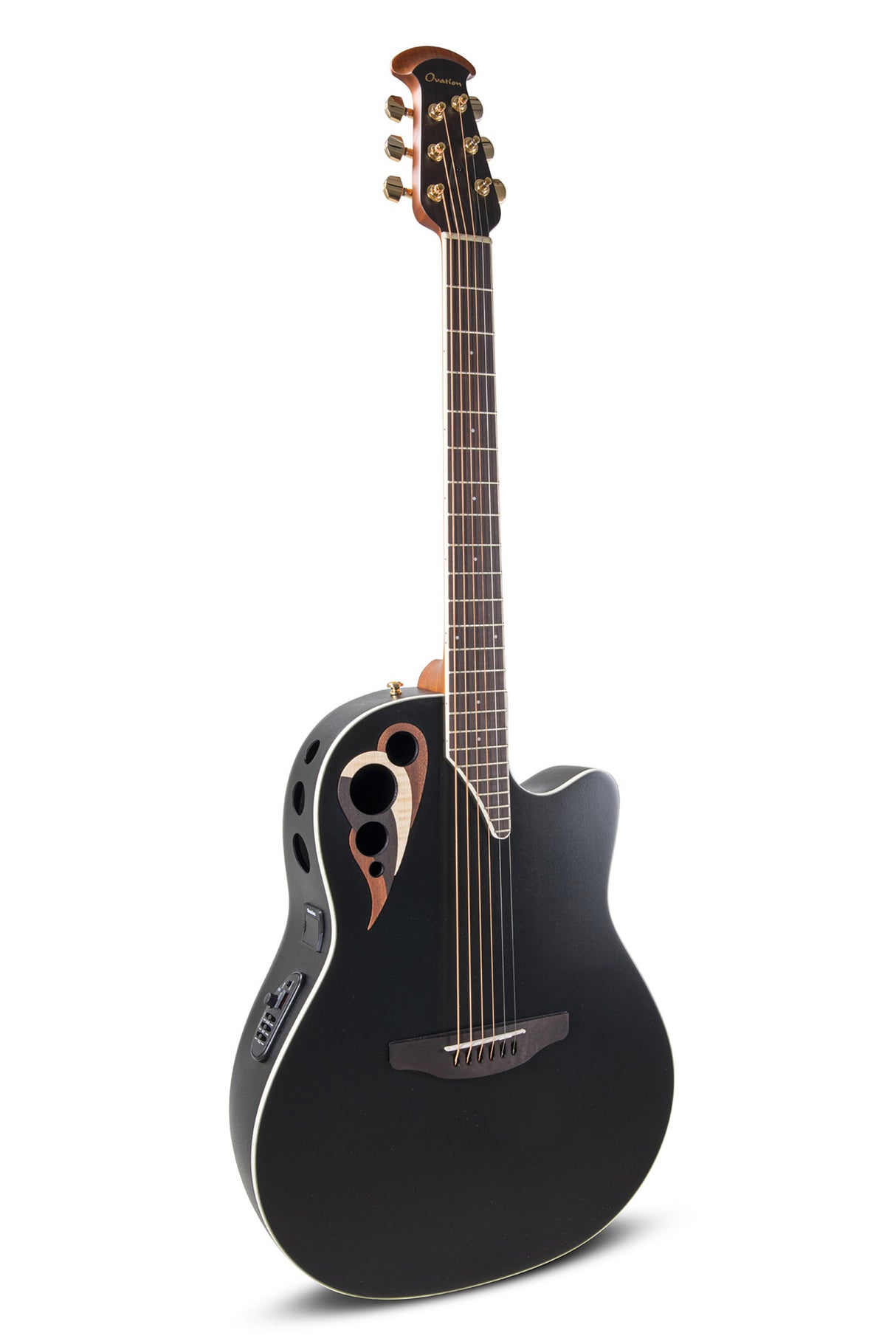 Ovation E-Akustikgitarren Celebrity Elite Deluxe Deep Contour - Black Satin (CDX40-5-G)