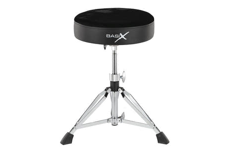 Basix DT-400 Schlagzeughocker mit rundem Sitz, 43 bis 69 cm