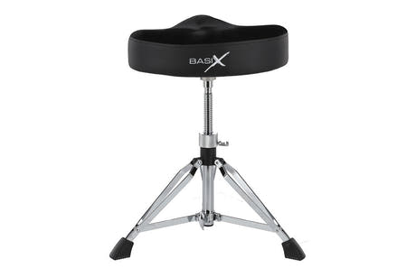 Basix DT-410 Schlagzeughocker mit Sattelsitz, 43 bis 69 cm