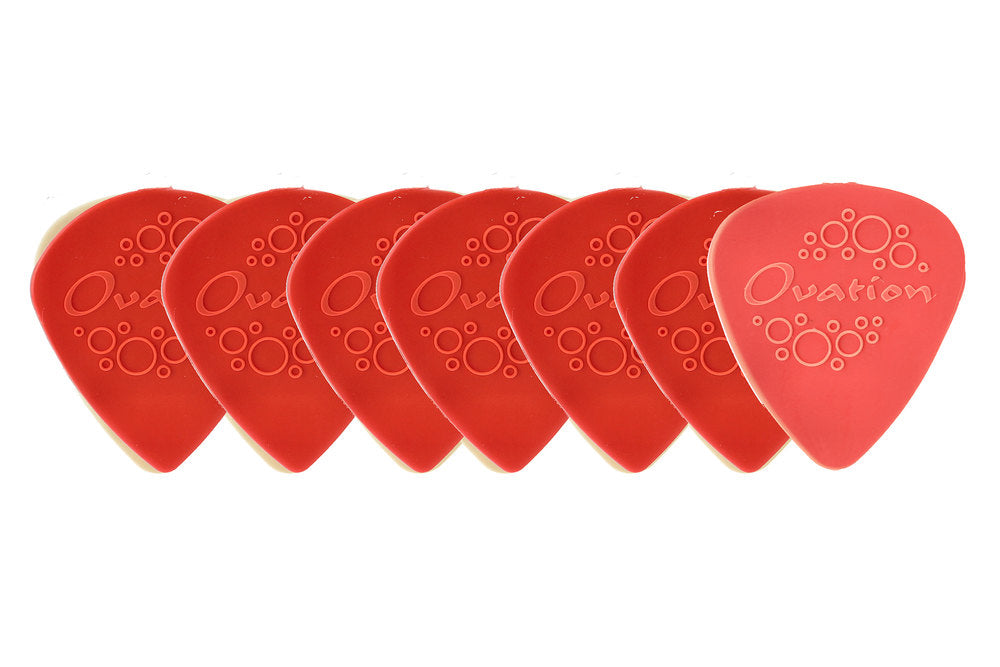 Ovation Diamond Grip Sharp Tip Plektren 0,73 mm, red, 7 Stk.