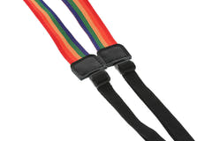 Fire & Stone Schalllochriemen für Ukulele, „Rainbow“, 25 mm