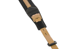 GEWA Gitarren Gurte Prestige 65 gepolsterte Security Locks - black punctured/braun