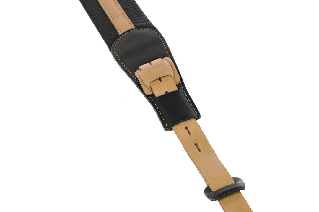 GEWA Gitarren Gurte Prestige 65 gepolsterte Security Locks - black punctured/braun