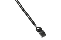 Fire & Stone Schalllochriemen für klassische Gitarre, schwarz, 25 mm, weißes Gurtband
