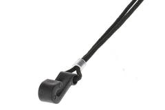 Fire & Stone Schalllochriemen für klassische Gitarre, schwarz, 25 mm, weißes Gurtband