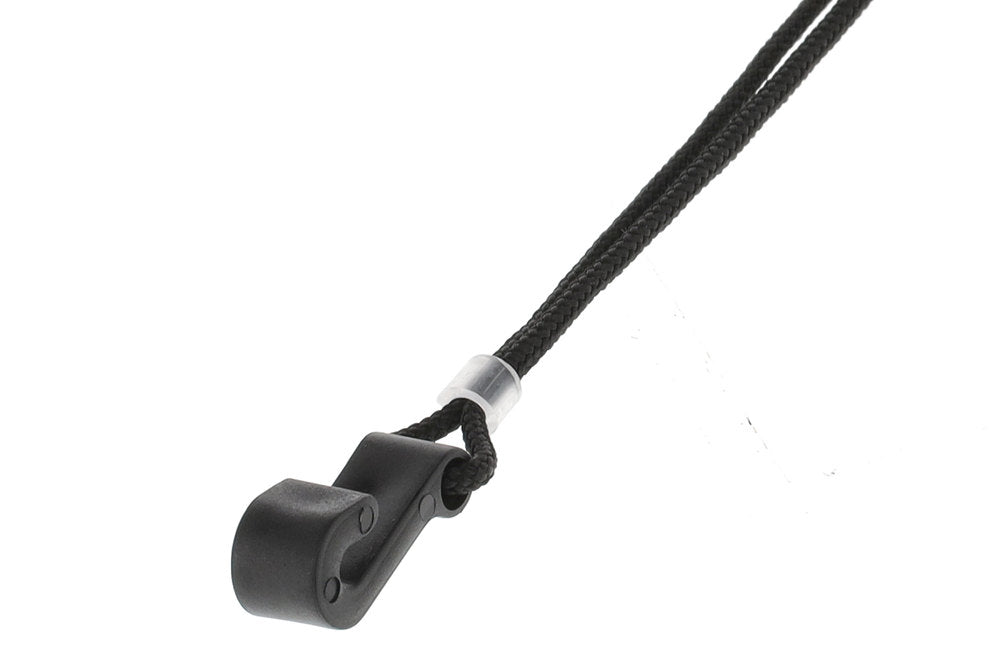 Fire & Stone Schalllochriemen für klassische Gitarre, schwarz, 25 mm, weißes Gurtband
