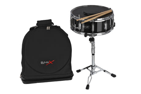 Basix Starterset mit 14" x 5,5" snare-drum, Ständer bis 90 cm