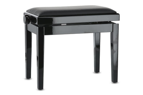 GEWA Deluxe klavierbank mit Vinylbezug, schwarzer Hochglanz, schwarzer Sitz