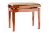 GEWA Piano bench Deluxe - Cherry tree highgloss (Beige seat)