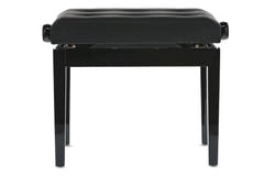 GEWA Klavierbank Deluxe Leder Black, Hochglanz - Black cover aus Kunstleder