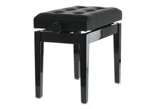 GEWA Klavierbank Deluxe Leder Black, Hochglanz - Black cover aus Kunstleder