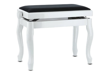 GEWA Klavierbank Deluxe Classic - White hochglanz