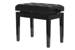 GEWA Klavierbank Deluxe Leder Black, Hochglanz - Black cover aus Kunstleder