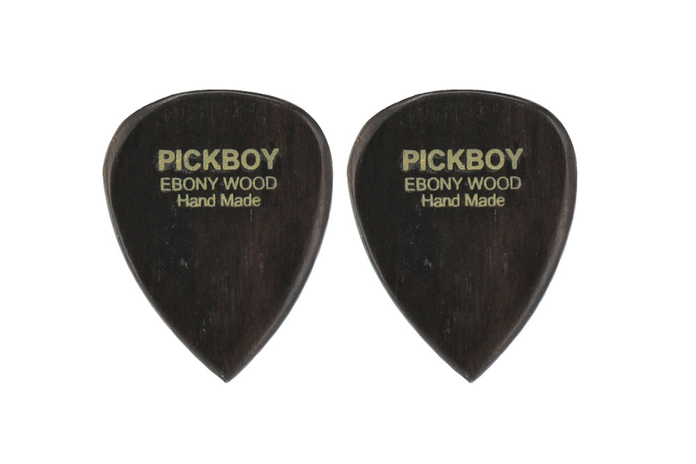 Pick Boy Exotic Plektren aus hartem Ebenholz, 2 Stück