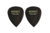 Pick Boy Exotic Plektren aus hartem Ebenholz, 2 Stück
