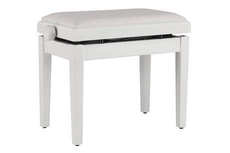 GEWA Klavierbank Deluxe Autolift Vinyl - White matt (White Sitz)