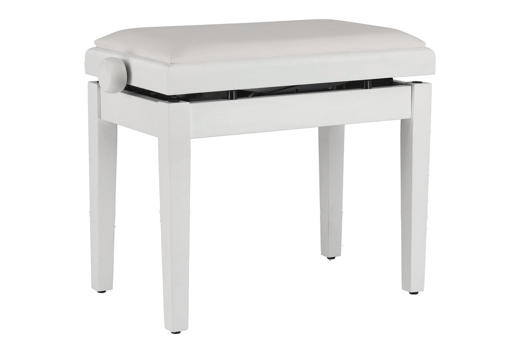 GEWA Klavierbank Deluxe Autolift Vinyl - White matt (White Sitz)