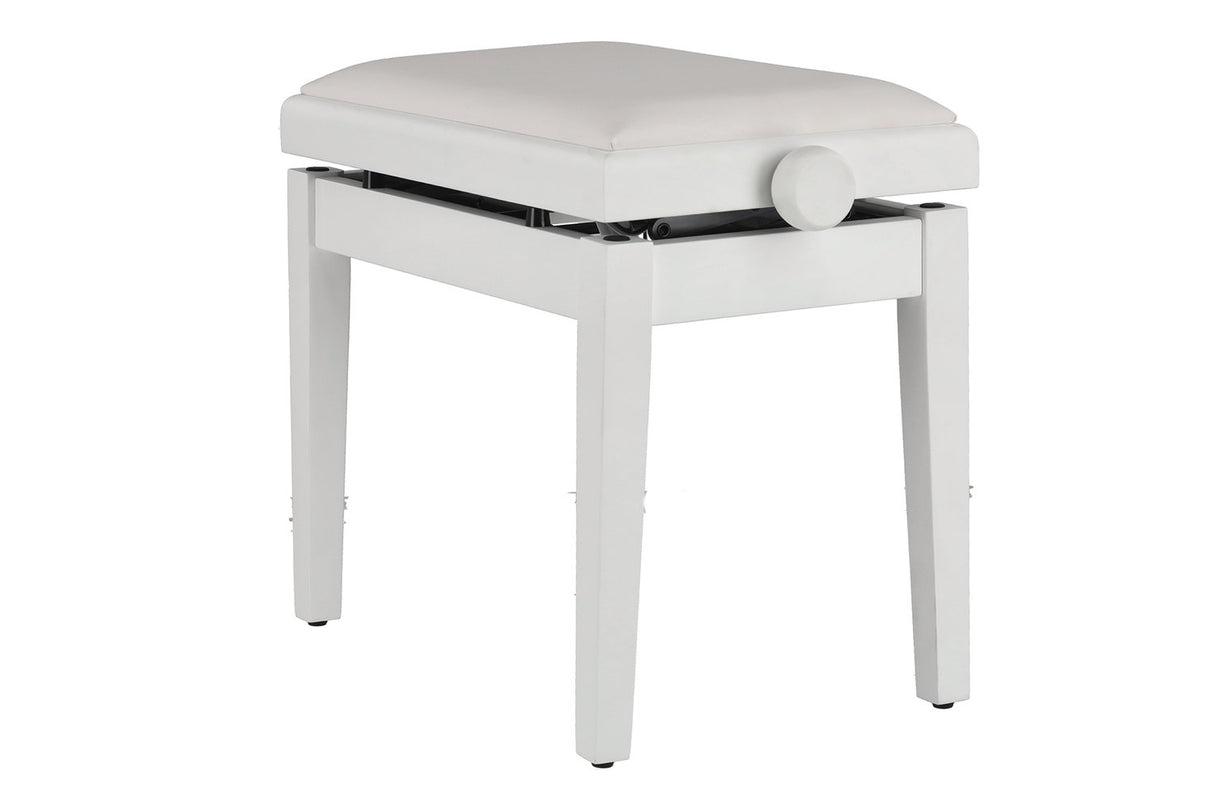 GEWA Piano bench Deluxe Autolift Vinyl - White matt (White seat)
