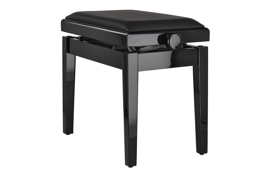 GEWA Klavierbank Deluxe Autolift Vinyl - Black hochglanz (Sitz black)