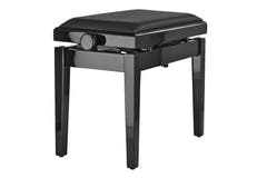 GEWA Klavierbank Deluxe Autolift Vinyl - Black hochglanz (Sitz black)