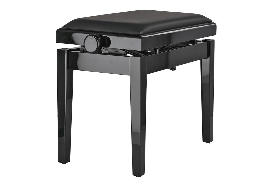 GEWA Klavierbank Deluxe Autolift Vinyl - Black hochglanz (Sitz black)