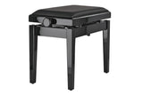 GEWA Piano bench Deluxe Autolift Vinyl - Black highgloss (Seat black)
