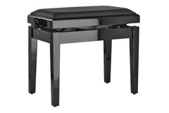 GEWA Klavierbank Deluxe Autolift Vinyl - Black hochglanz (Sitz black)