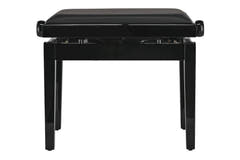 GEWA Klavierbank Deluxe Autolift Vinyl - Black hochglanz (Sitz black)