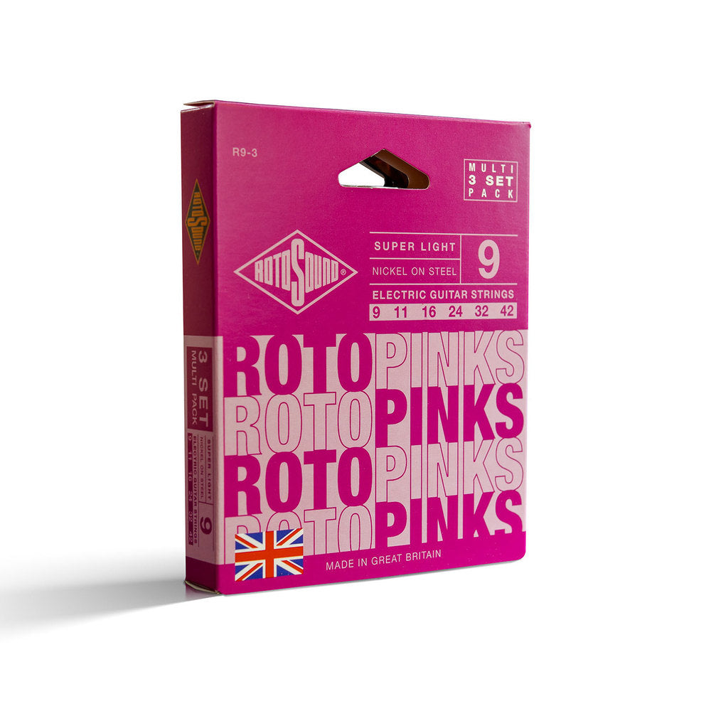 Rotosound Roto Pinks R9-3 E-Gitarrensaiten 9-42, 3 Sätze