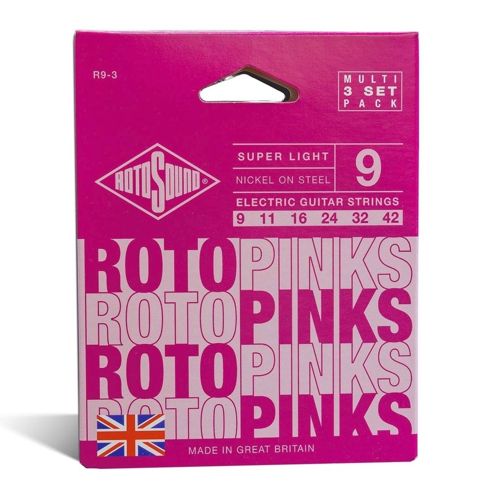 Rotosound Roto Pinks R9-3 E-Gitarrensaiten 9-42, 3 Sätze