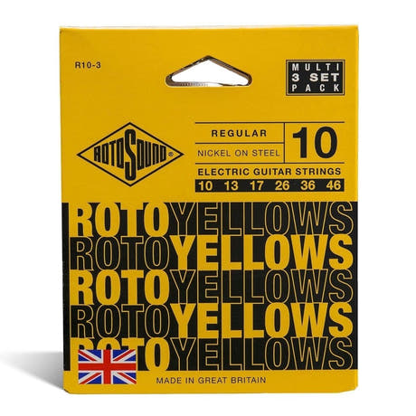 Rotosound Roto Yellows R10-3 E-Gitarrensaiten 10-46, 3 Sätze