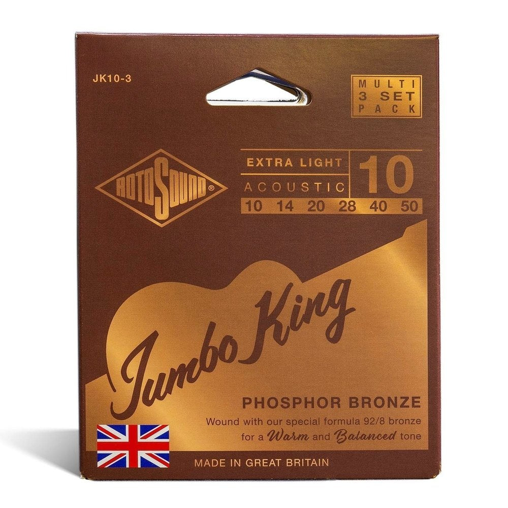 Rotosound Jumbo King JK10-3 Westerngitarrensaiten 10-50, 3 Sätze