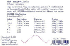 Hannabach Saiten für klassische Gitarre Serie 1869 Carbon/Gold HT - D4 Gold HT (18694HT)