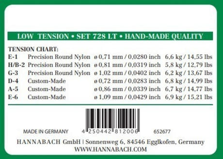 Hannabach 728 Custom Made Diskantsaitensatz für klassische gitarren, low tension