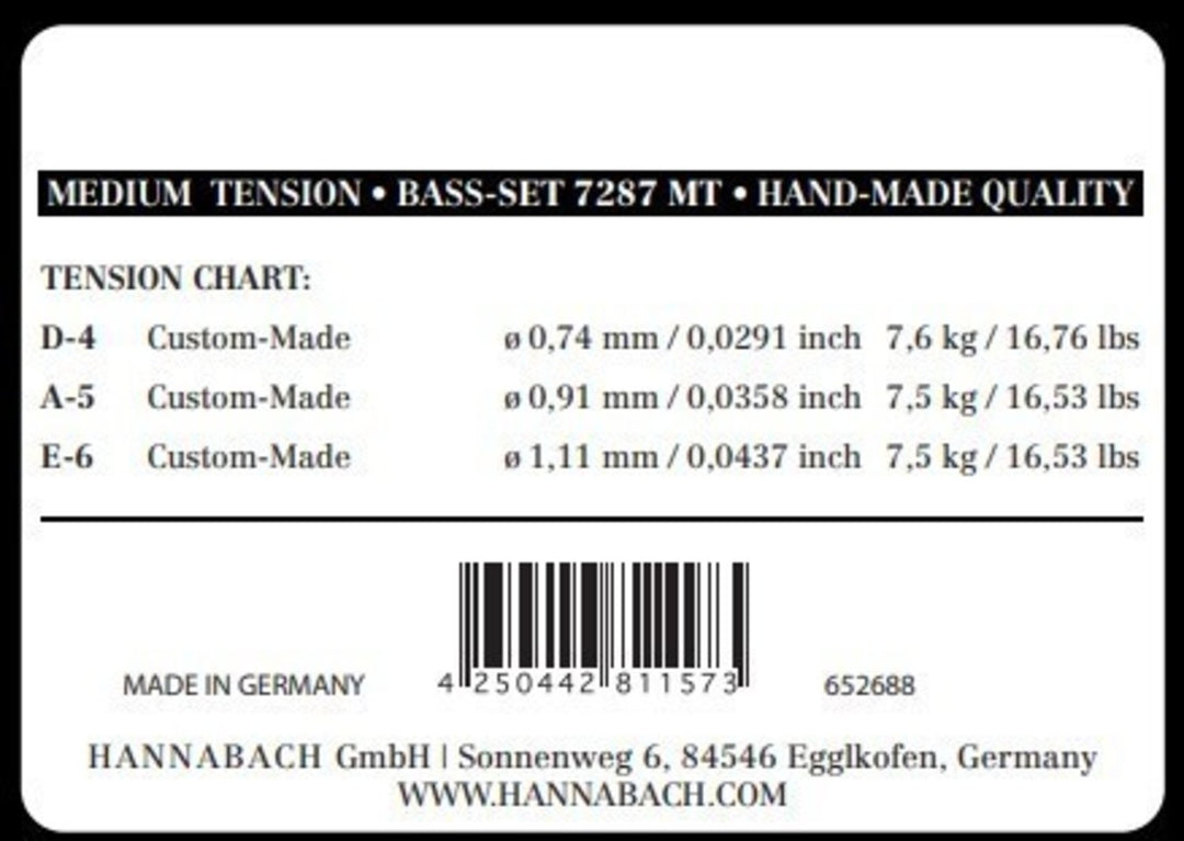 Hannabach Saiten für klassische Gitarren Series 728 Medium Tension Custom Made - 3er Bass medium (7287MT)